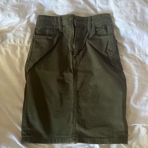 Green denim pencil skirt American Apparel size xs